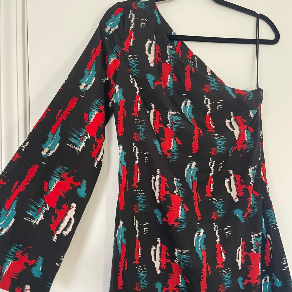 W118 by Walter Baker $158 Black Abstract Allison One Shoulder Women's Dress XS - Picture 3 of 8